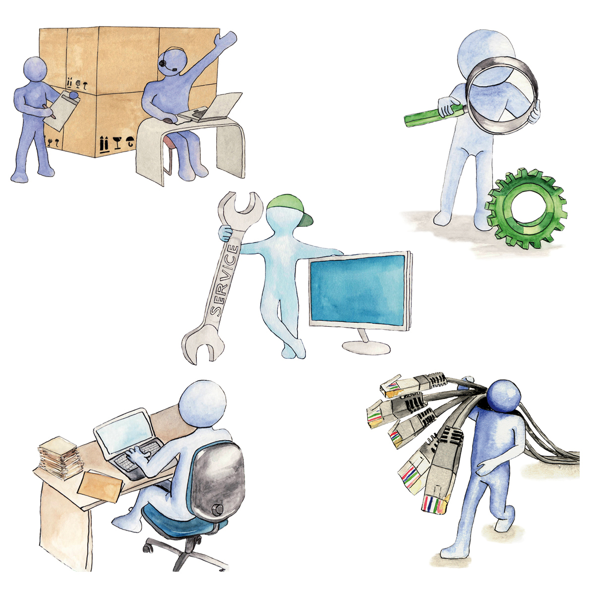 Robotron Bildungszentrum - Icon für die Umschulungen Fachinformatiker, Bürokaufleute, Mechatroniker, Kaufleute für Spedition und Logistikdienstleistung und Industriekaufleute